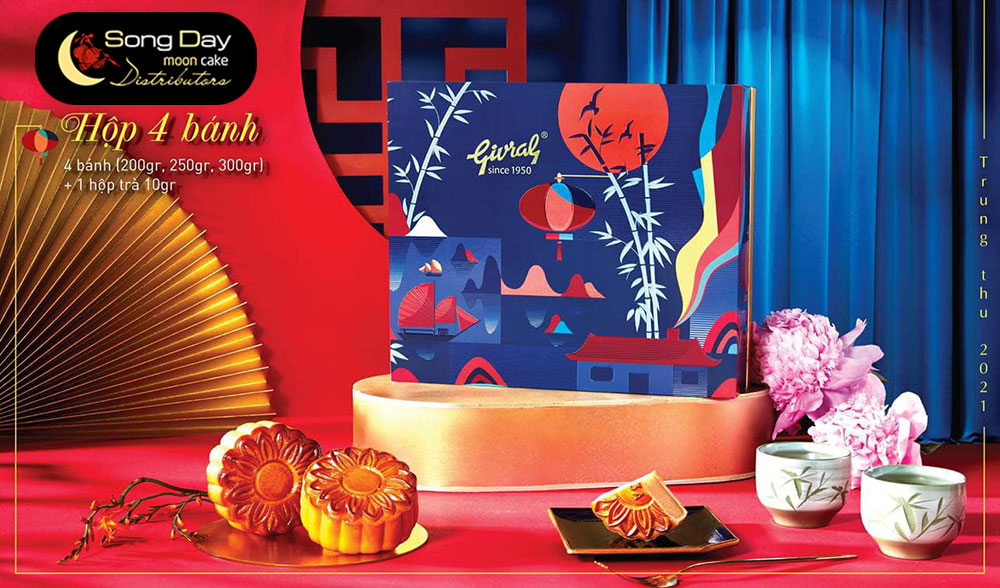 hộp đựng 4 bánh trung thu givral