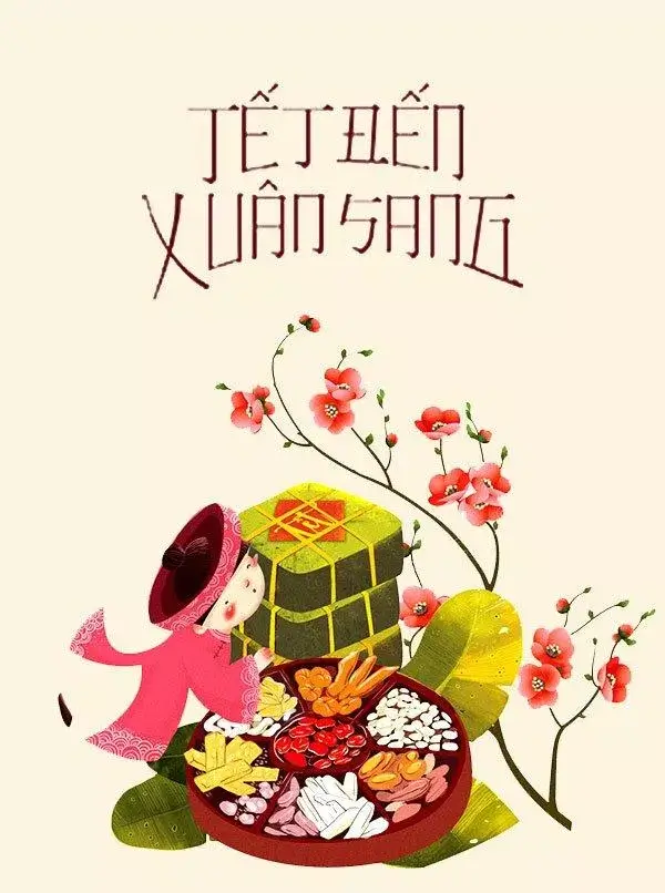 Vẽ thiệp chúc mừng năm mới đơn giản