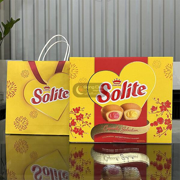Bánh Solite tròn kem vị dâu, bơ sữa
