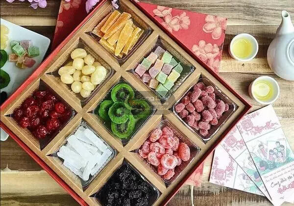 hộp mứt tết trái cây sấy khô