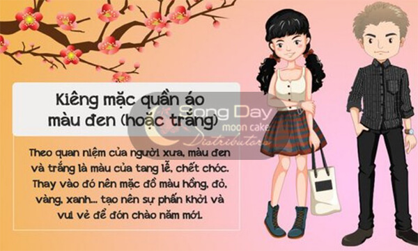 không được mặc đồ àu đen và màu trắng