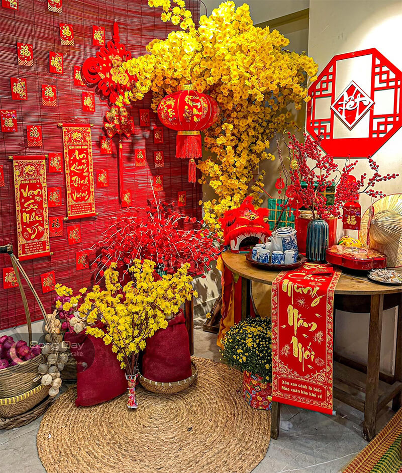 trang trí tết với bao lì xì