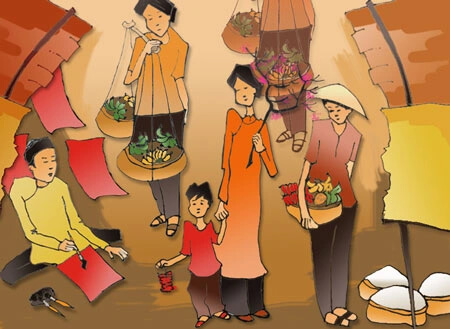bộ tranh vẽ ngày tết