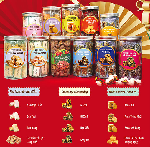 các loại bánh kẹo quà tết thương hiệu đại phát