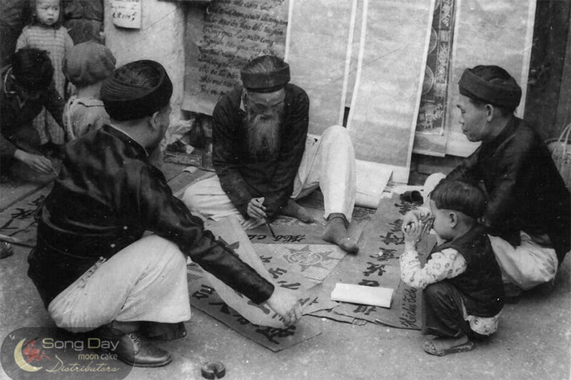 hình ảnh ông đồ xin cho chữ đầu năm theo thời gian