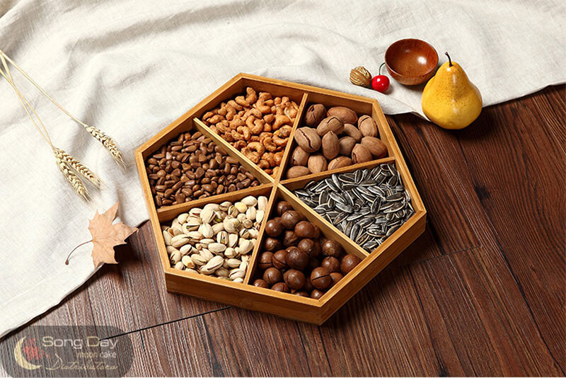 khay mứt tết hình lục giác