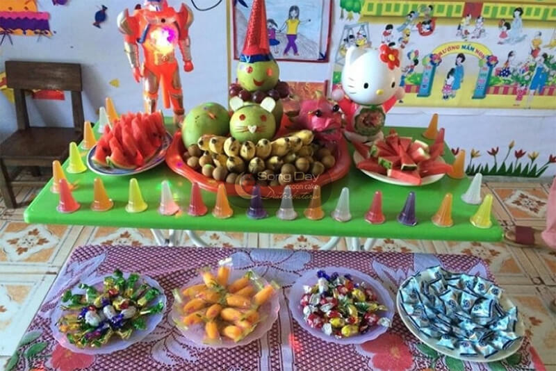 bày mâm bánh keo ngay tết trung thu