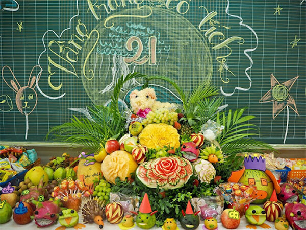 trang trí mâm cổ trung thu cho học sinh