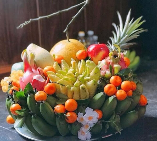 cách bố trí mâm ngũ quả miền trung
