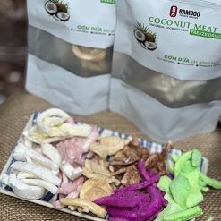 dừa sợi sấy thăng hoa mix trái cây