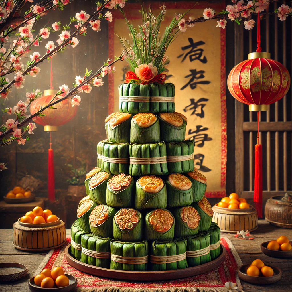 tháp bánh tết truyền thống